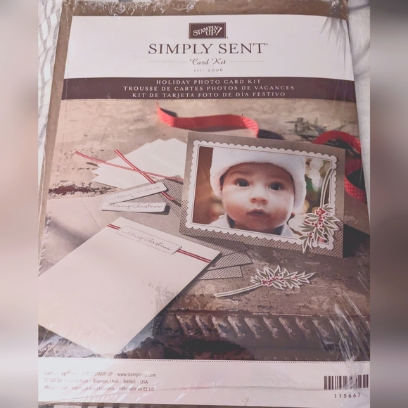 NEW Stampin' Up! Simply Sent Christmas Holiday Photo Card Kit Scallop Edge - Picture 1 of 2